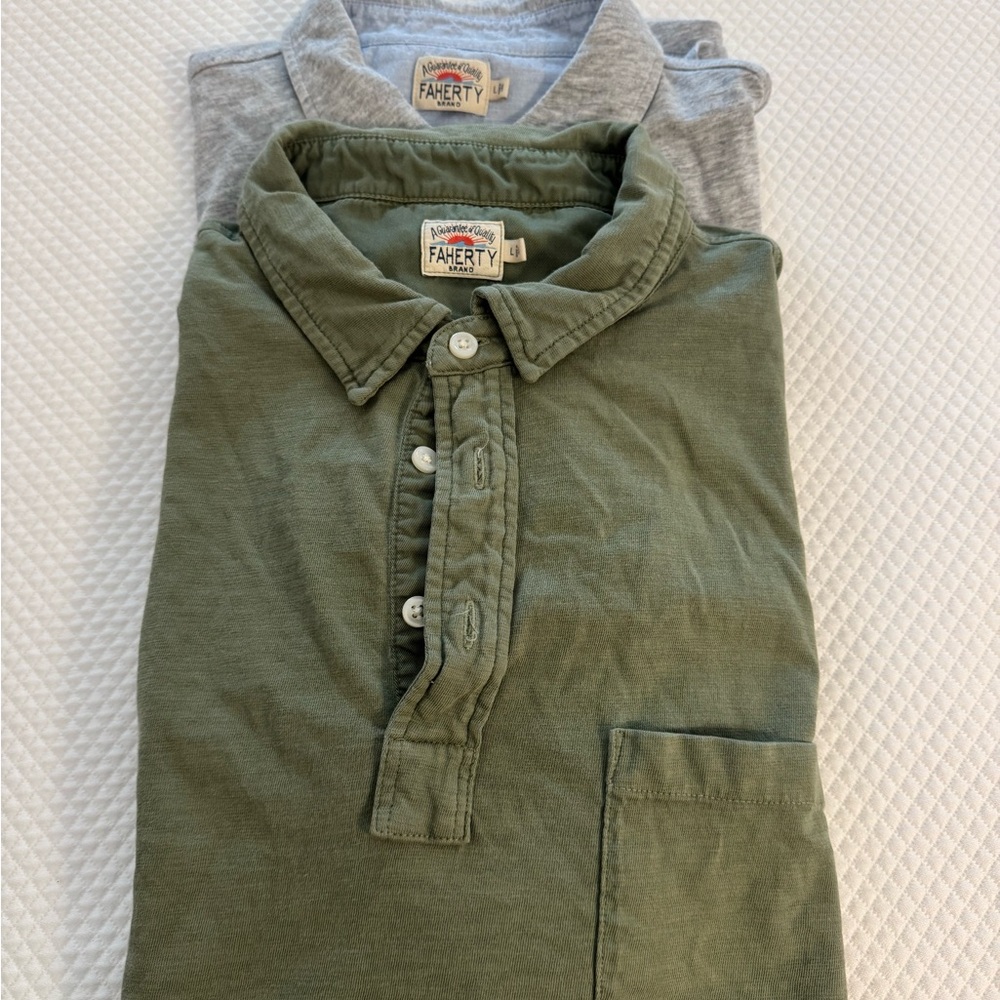 S/2 Faherty Olive and Heather Polo Collection